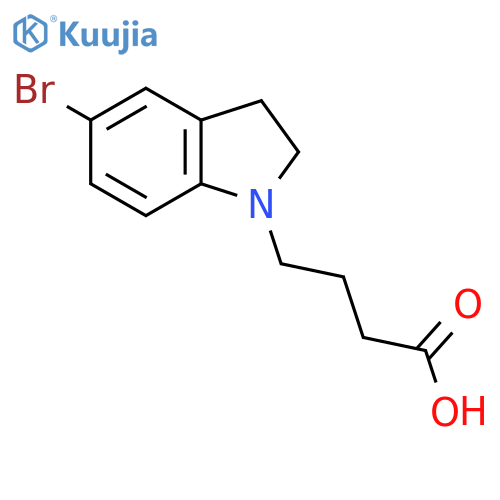 4-(5-Bromo-2,3-dihydroindol-1-yl)-butyric acid structure
