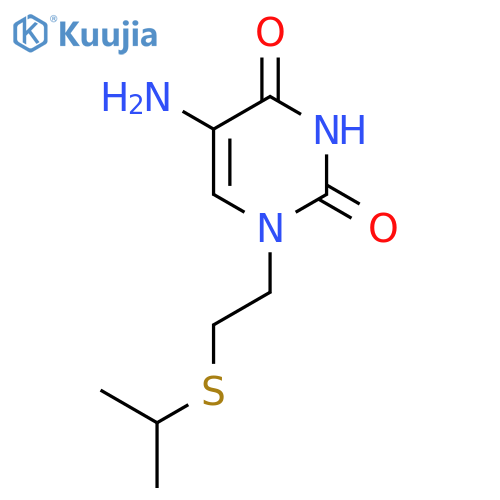 5-Amino-1-[2-(propan-2-ylsulfanyl)ethyl]-1,2,3,4-tetrahydropyrimidine-2,4-dione structure