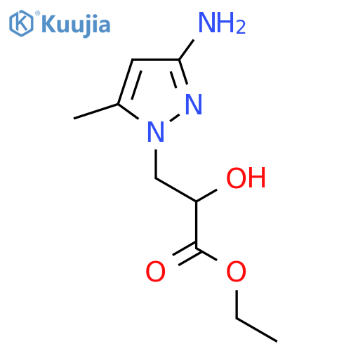 ethyl 3-(3-amino-5-methyl-1H-pyrazol-1-yl)-2-hydroxypropanoate structure