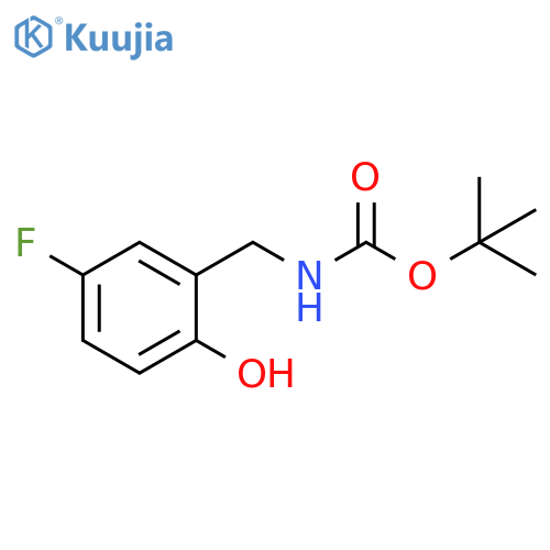 tert-butyl N-[(5-fluoro-2-hydroxyphenyl)methyl]carbamate structure
