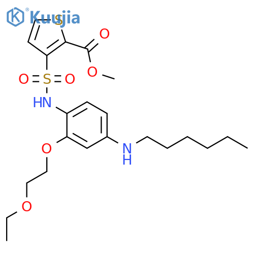 Methyl 3-2-(2-Ethoxyethoxy)-4-(hexylamino)phenylaminosulfonyl-2-thiophenecarboxylic Acid Ester structure