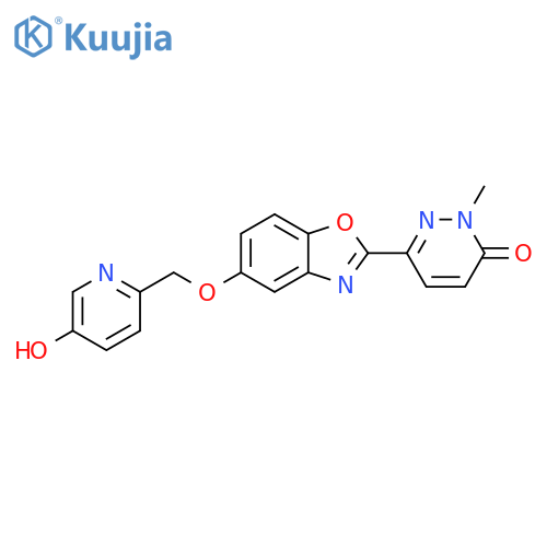 3(2H)-Pyridazinone, 6-[5-[(5-hydroxy-2-pyridinyl)methoxy]-2-benzoxazolyl]-2-methyl- structure