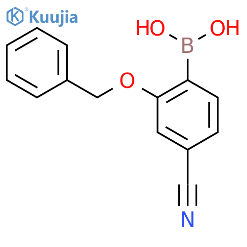 2-Benzyloxy-4-cyanophenylboronic acid structure