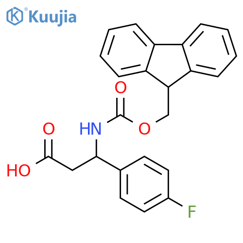 3-({(9H-fluoren-9-yl)methoxycarbonyl}amino)-3-(4-fluorophenyl)propanoic acid structure