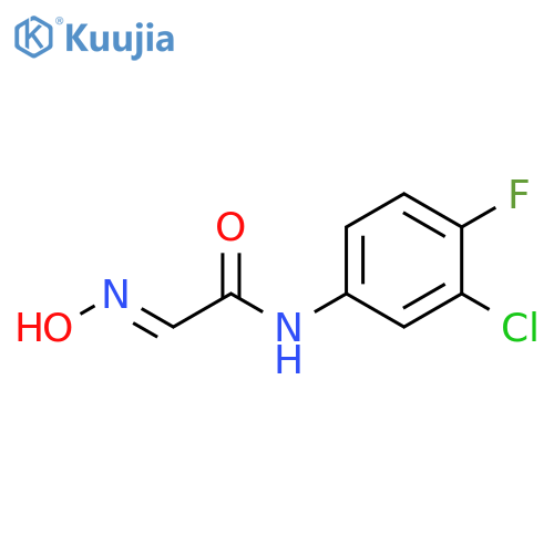 (E)-N-(3-chloro-4-fluorophenyl)-2-(hydroxyimino)acetamide structure