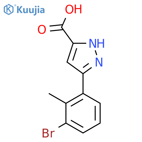 5-(3-bromo-2-methylphenyl)-1H-pyrazole-3-carboxylic acid structure
