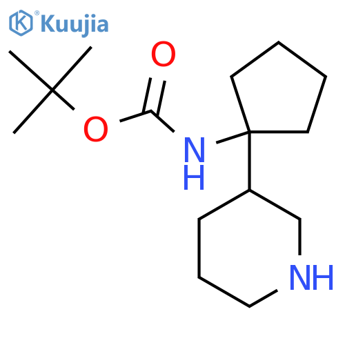 tert-butyl N-1-(piperidin-3-yl)cyclopentylcarbamate structure
