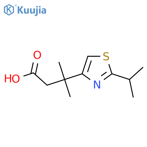 3-methyl-3-2-(propan-2-yl)-1,3-thiazol-4-ylbutanoic acid structure