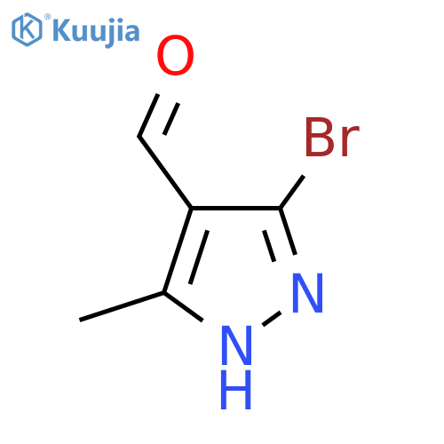 3-bromo-5-methyl-1H-pyrazole-4-carbaldehyde structure