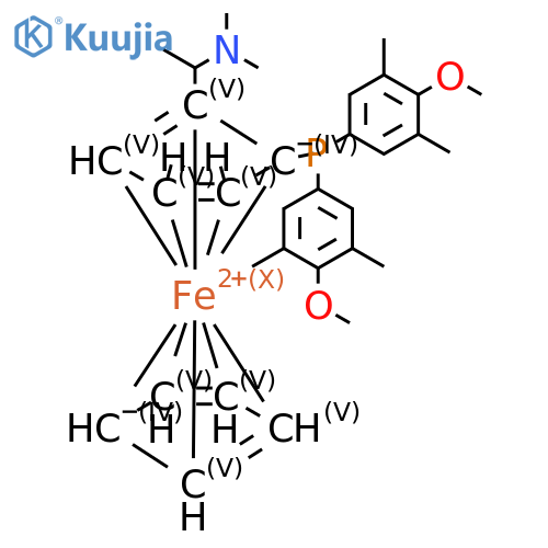 (1S)-1-[Bis(4-methoxy-3,5-dimethylphenyl)phosphino]-2-[(1S)-1-(dimethylamino)ethyl]ferrocene  structure