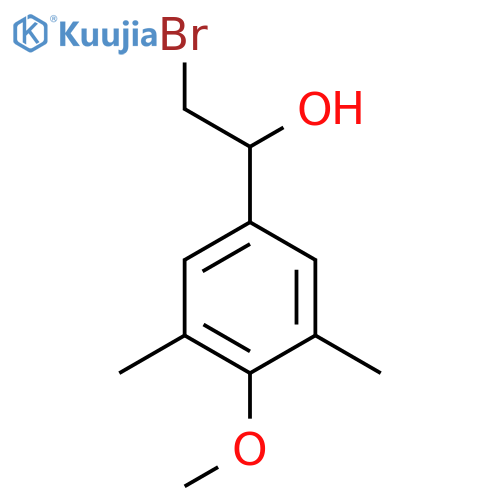 2-bromo-1-(4-methoxy-3,5-dimethylphenyl)ethan-1-ol structure