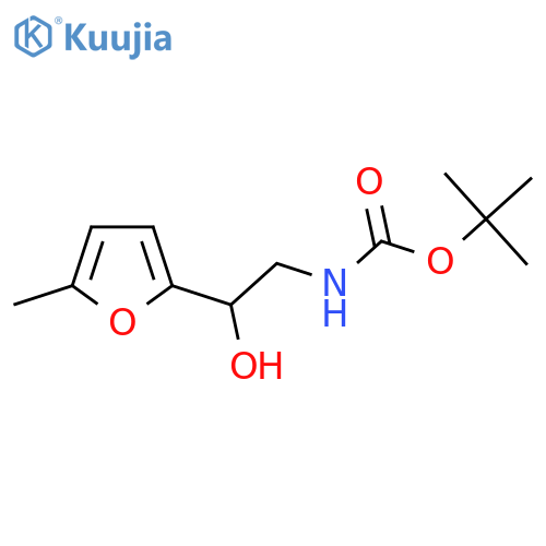 tert-butyl N-[2-hydroxy-2-(5-methylfuran-2-yl)ethyl]carbamate structure