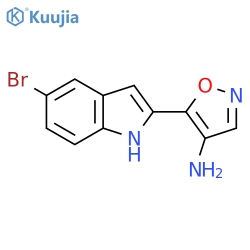 5-(5-bromo-1H-indol-2-yl)-1,2-oxazol-4-amine structure