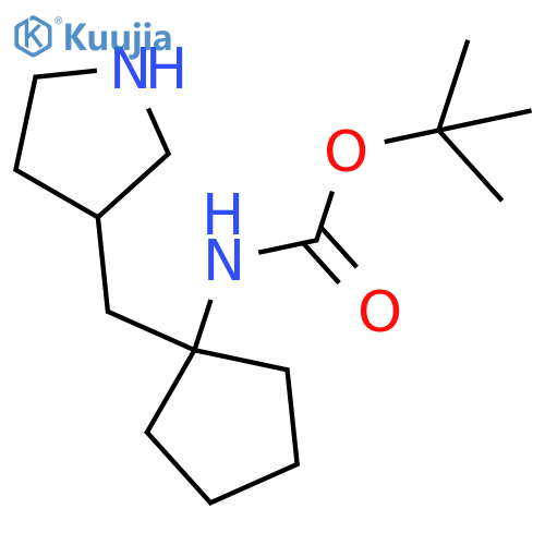 tert-butyl N-{1-[(pyrrolidin-3-yl)methyl]cyclopentyl}carbamate structure