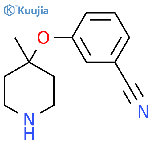 3-(4-methylpiperidin-4-yl)oxybenzonitrile structure