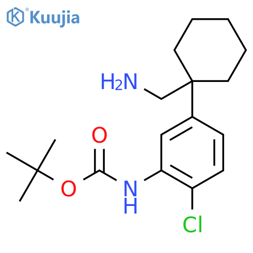 tert-butyl N-{5-1-(aminomethyl)cyclohexyl-2-chlorophenyl}carbamate structure