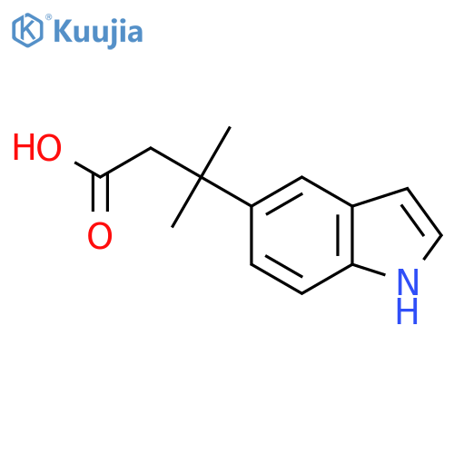 3-(1H-indol-5-yl)-3-methylbutanoic acid structure