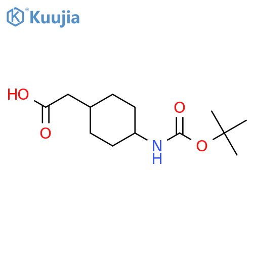 trans-2-[4-(tert-butoxycarbonylamino)cyclohexyl]acetic acid structure