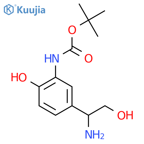 tert-butyl N-5-(1-amino-2-hydroxyethyl)-2-hydroxyphenylcarbamate structure