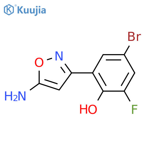 2-(5-amino-1,2-oxazol-3-yl)-4-bromo-6-fluorophenol structure