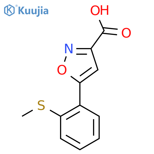 5-2-(methylsulfanyl)phenyl-1,2-oxazole-3-carboxylic acid structure
