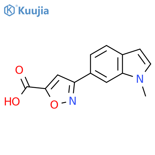 3-(1-methyl-1H-indol-6-yl)-1,2-oxazole-5-carboxylic acid structure