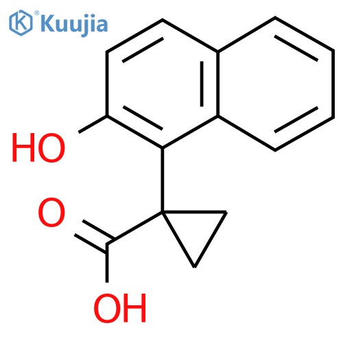 1-(2-hydroxynaphthalen-1-yl)cyclopropane-1-carboxylic acid structure