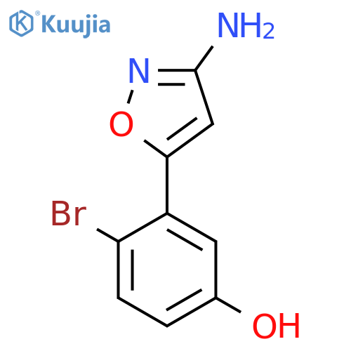 3-(3-amino-1,2-oxazol-5-yl)-4-bromophenol structure