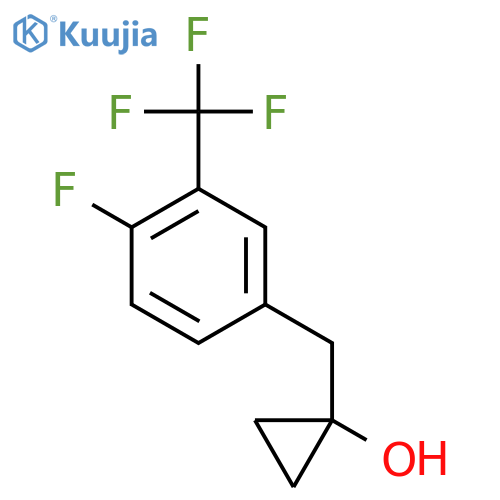 1-{4-fluoro-3-(trifluoromethyl)phenylmethyl}cyclopropan-1-ol structure