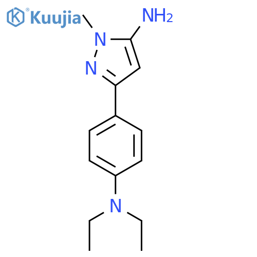 3-4-(diethylamino)phenyl-1-methyl-1H-pyrazol-5-amine structure