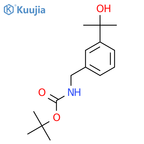 tert-butyl N-{[3-(2-hydroxypropan-2-yl)phenyl]methyl}carbamate structure