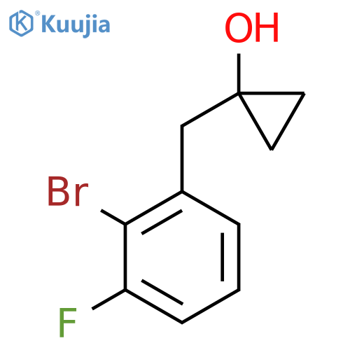 1-(2-bromo-3-fluorophenyl)methylcyclopropan-1-ol structure