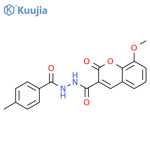 N'-(8-methoxy-2-oxo-2H-chromene-3-carbonyl)-4-methylbenzohydrazide structure