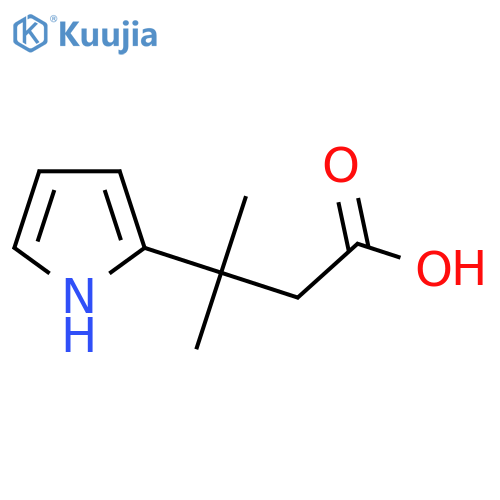 3-methyl-3-(1H-pyrrol-2-yl)butanoic acid structure