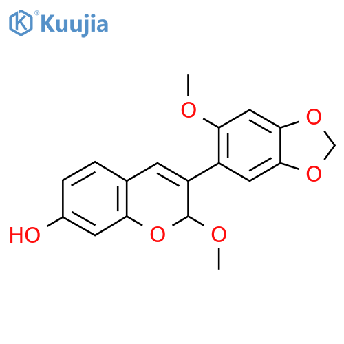 2-Methoxy-3-(6-methoxy-2H-1,3-benzodioxol-5-yl)-2H-1-benzopyran-7-ol structure