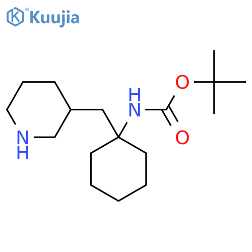 tert-butyl N-{1-(piperidin-3-yl)methylcyclohexyl}carbamate structure