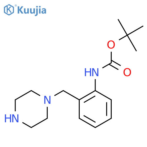 tert-butyl N-{2-(piperazin-1-yl)methylphenyl}carbamate structure