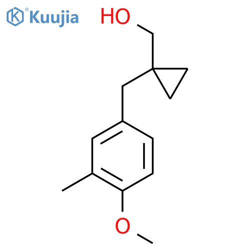 {1-(4-methoxy-3-methylphenyl)methylcyclopropyl}methanol structure