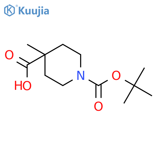1-tert-butoxycarbonyl-4-methyl-piperidine-4-carboxylic acid structure