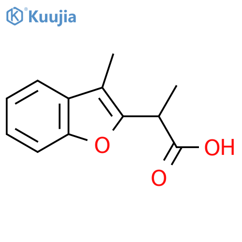 2-(3-methyl-1-benzofuran-2-yl)propanoic acid structure