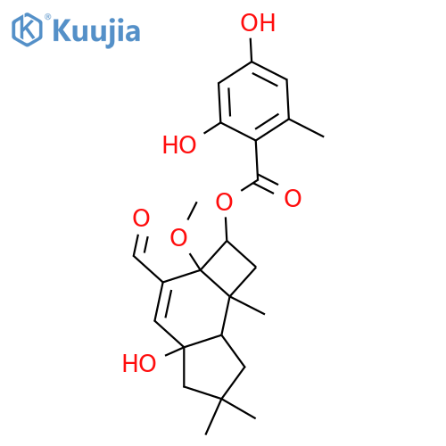 7-Protoilludene-5,6,9,14-tetrol; 5β-form, 14-Aldehyde, 6-Me ether, 5-O-(2,4-dihydroxy-6-methylbenzoyl) structure