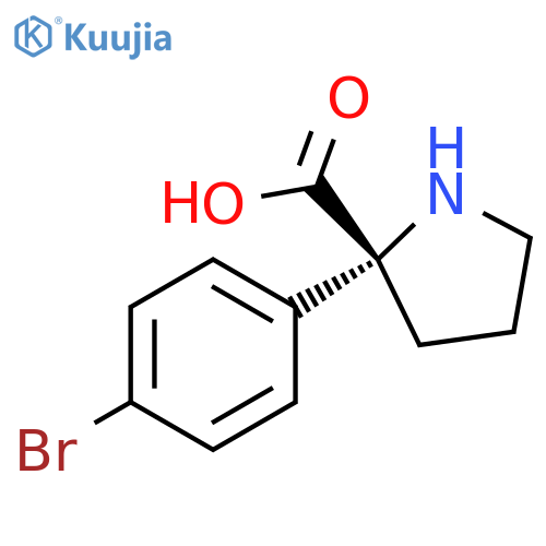 2-(4-bromophenyl)pyrrolidine-2-carboxylic acid structure