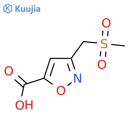 3-(methanesulfonylmethyl)-1,2-oxazole-5-carboxylic acid structure