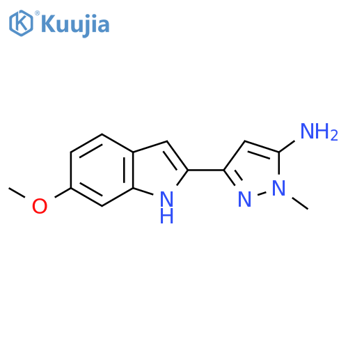 3-(6-methoxy-1H-indol-2-yl)-1-methyl-1H-pyrazol-5-amine structure