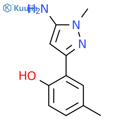 2-(5-amino-1-methyl-1H-pyrazol-3-yl)-4-methylphenol structure