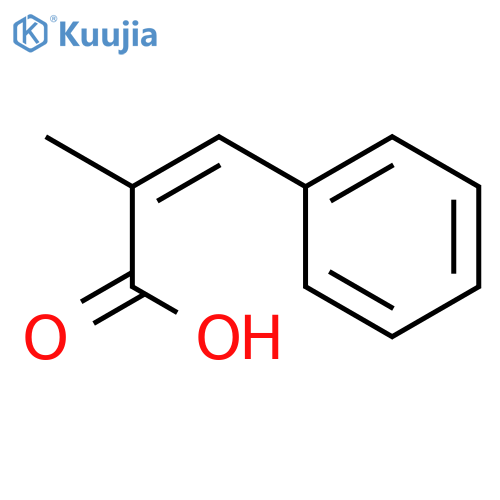 (2E)-2-methyl-3-phenylprop-2-enoic acid structure