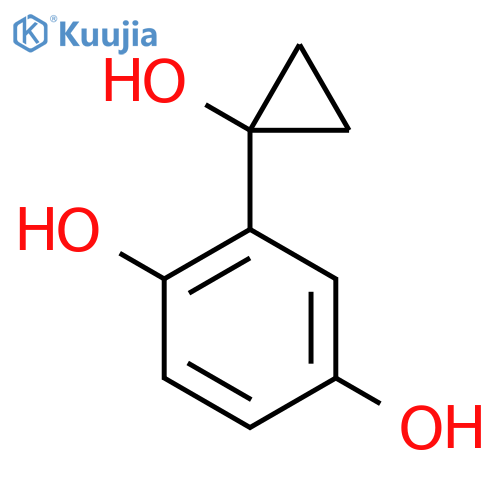 2-(1-hydroxycyclopropyl)benzene-1,4-diol structure