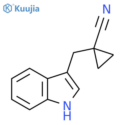 1-(1H-indol-3-yl)methylcyclopropane-1-carbonitrile structure