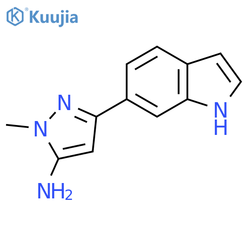 3-(1H-indol-6-yl)-1-methyl-1H-pyrazol-5-amine structure