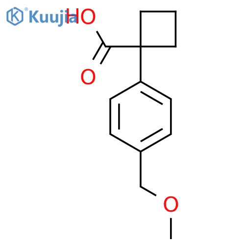 1-4-(methoxymethyl)phenylcyclobutane-1-carboxylic acid structure